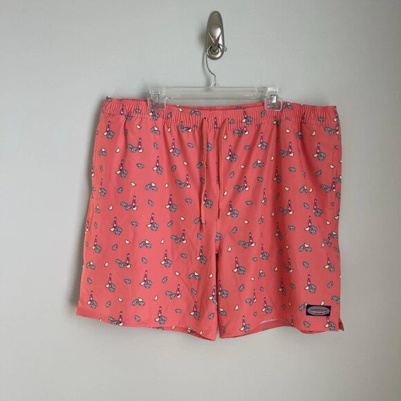 Vineyard Vines Orange Oyster Tabasco Sauce Mens 7 Inch Swim Trunks - Picture 7 of 7
